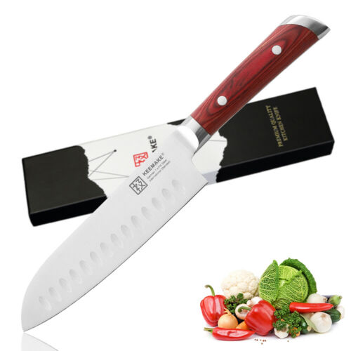 Razor sharp 7 inch santoku knife German stainless steel blade cutlery tools USA - Fresh Stock Dated January 2026