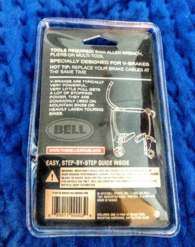 Bell Binder 450 Premium V-Brake Bike Bike Pads Longer Pads For More Contact Area - Fresh Stock Dated December 2025