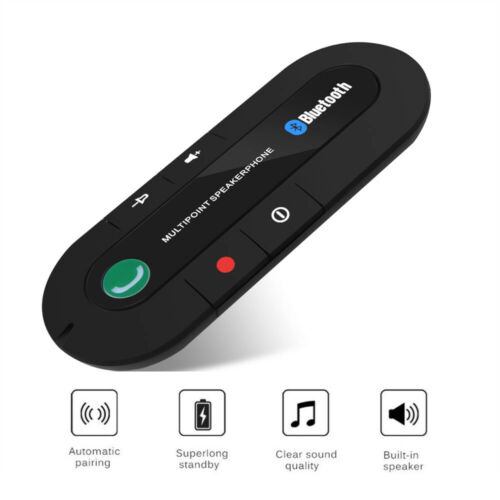 Wireless Bluetooth 4.1 Hands Free Car Kit Speaker Visor Clip Phone Universal USA - Fresh Stock Dated January 2026