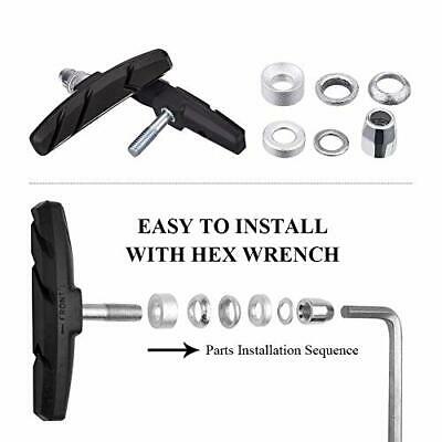 2 Pairs Bike Brakes Pads Set, 70mm Bicycle Brake Pads for Cruiser MTB Universal - Fresh Stock Dated December 2025