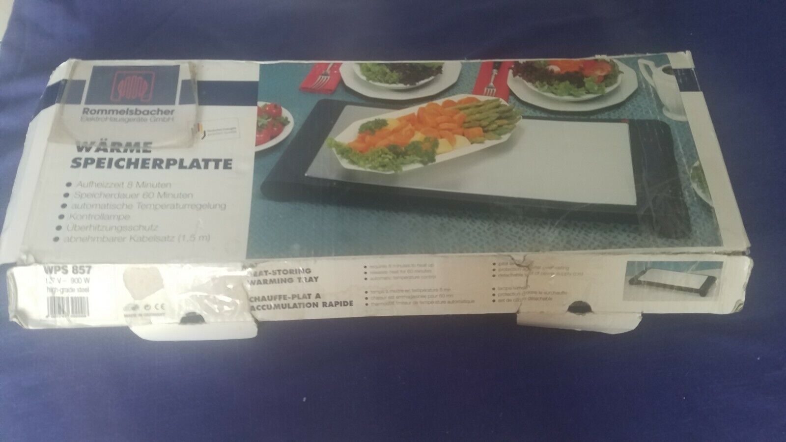 ROMMELSBACHER Warming tray Hot Plate 127v 900w Releases Heat 60 minutes w Cord - Fresh Stock Dated February 2026