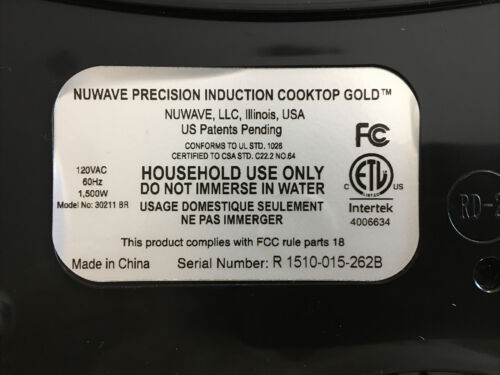 New in Open Box*Nuwave Induction Cooktop Gold (Pic Gold)*Model no. 30211 - Fresh Stock Dated February 2026