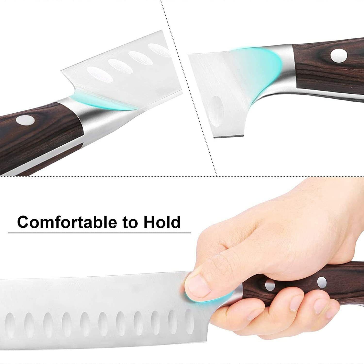 15-Piece Kitchen Cutlery Knife Set with Block Built-in Sharpener Stainless Steel - Fresh Stock Dated February 2026