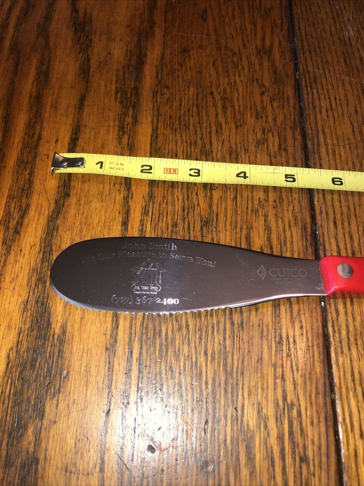 CUTCO 1768 SPREADER KNIFE SPATULA RED HANDLE ENGRAVED-NEW - Fresh Stock Dated January 2026