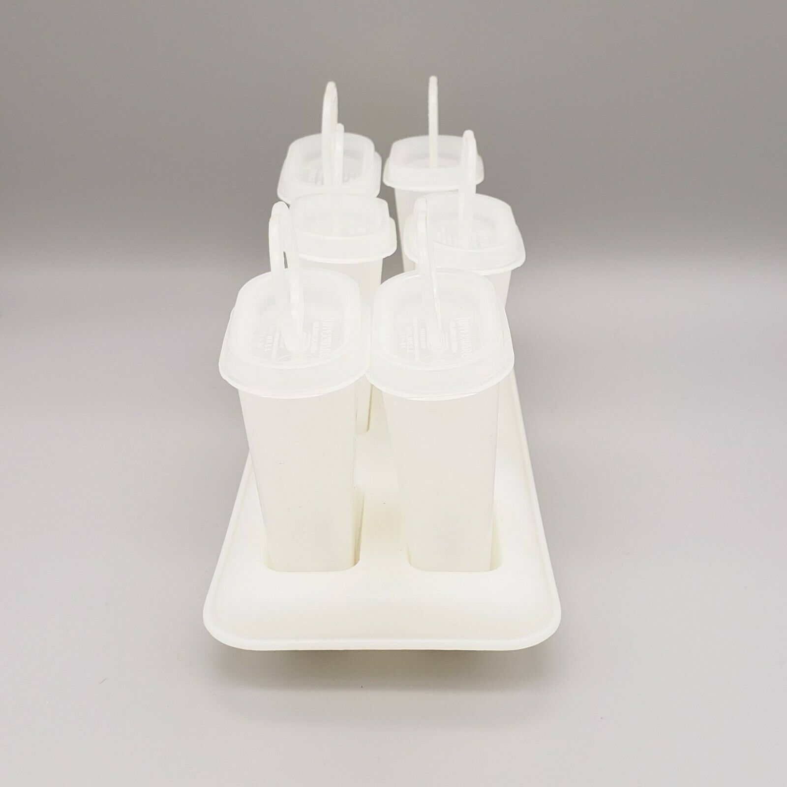 Vtg Tupperware Ice Tubs Set Popsicle Mold Freezer Tray White Clear Summer Treats - Fresh Stock Dated February 2026