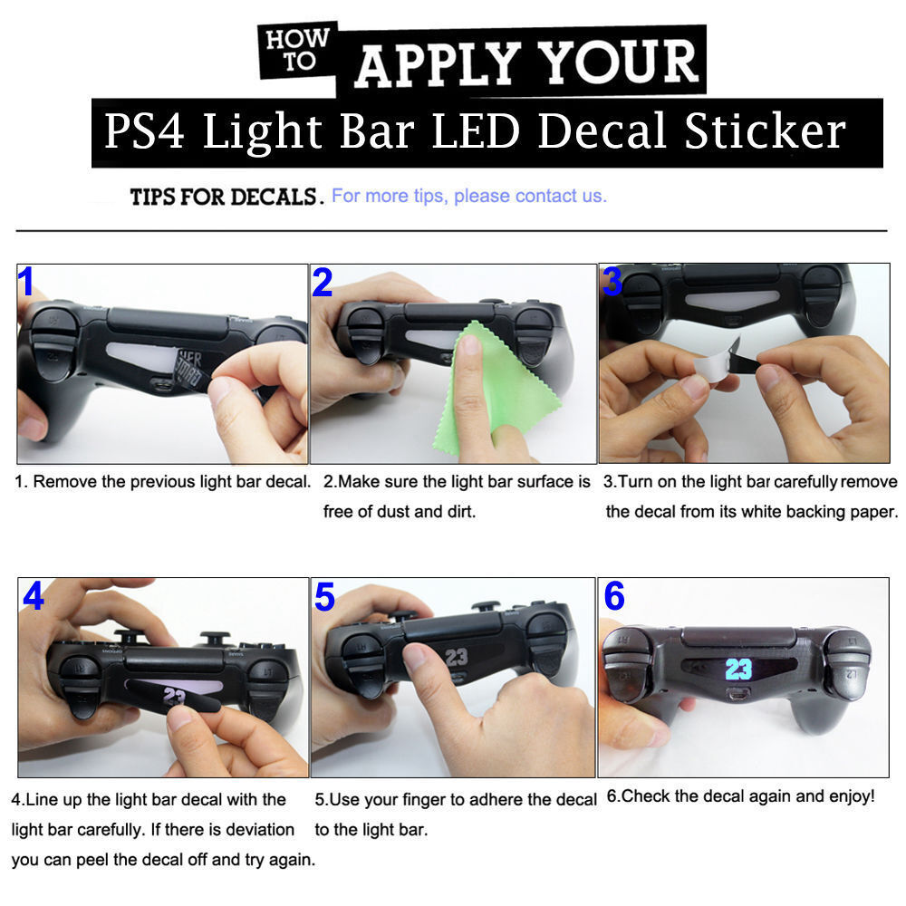 40PCS LED Light Bar Cover Decal Skin Sticker for PlayStation 4 PS4 Controller - Fresh Stock Dated December 2025