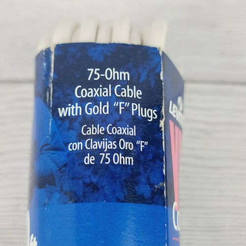 New! Leviton White 50' Coaxial Video Cable w/ GOLD PLUG Ends F-Type C5851-50G - Fresh Stock Dated December 2025
