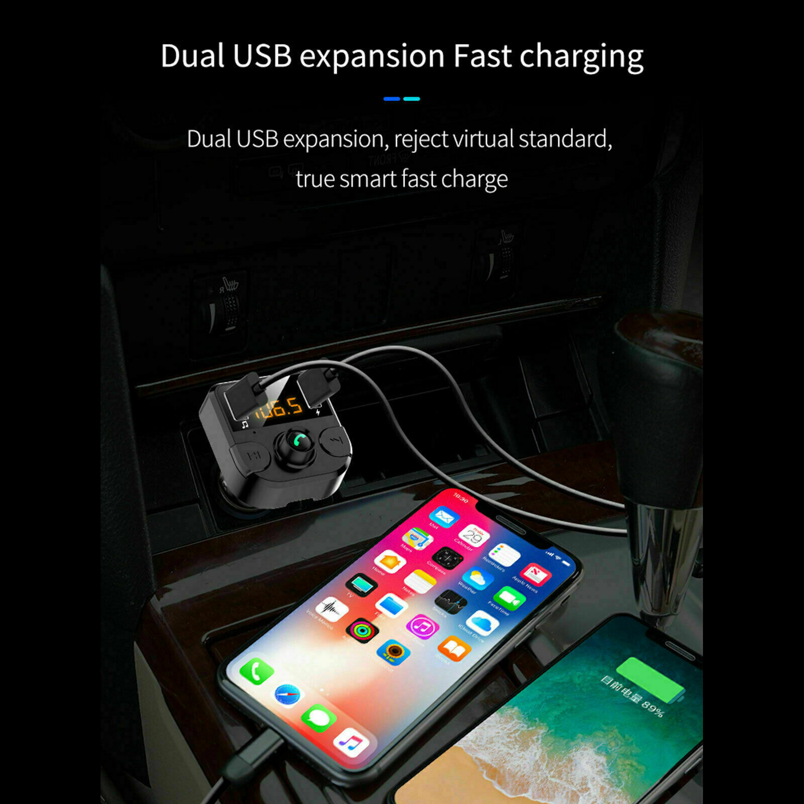 Bluetooth Car Wireless FM Transmitter MP3 Player Hands Free Radio 2 USB Charger - Fresh Stock Dated December 2025