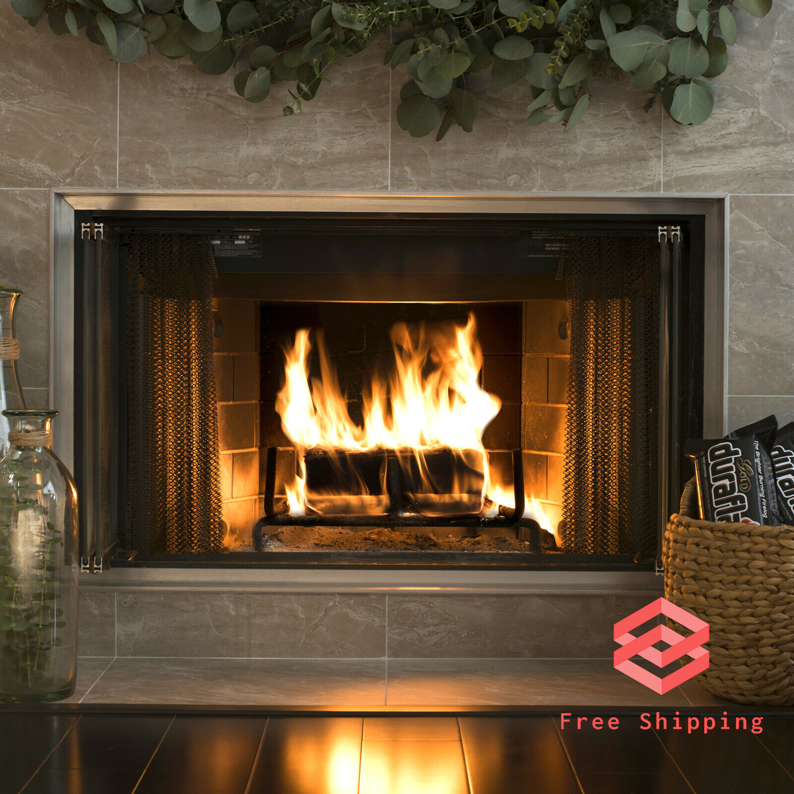 Ultra Premium Firelogs Fireplace Logs 3 Hour Burn Quick Light 4.5lb 6-Pack Case - Fresh Stock Dated January 2026