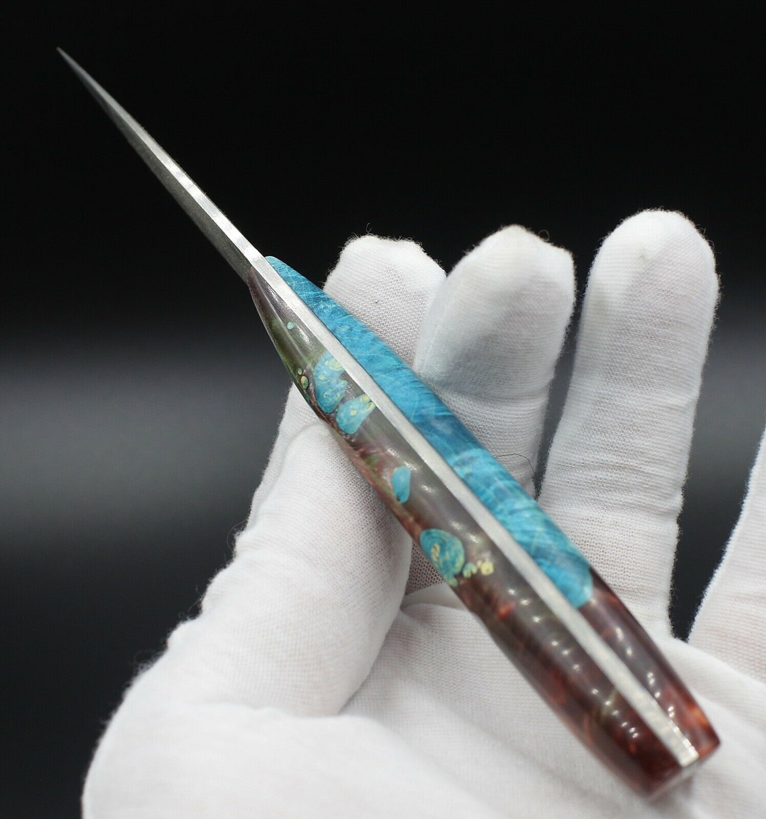 Blue Lagoon Paring - USA Made Custom Knives ELMAX Stainless Steel Custom Handle - Fresh Stock Dated January 2026