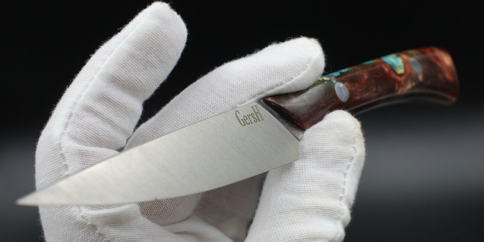 Blue Lagoon Paring - USA Made Custom Knives ELMAX Stainless Steel Custom Handle - Fresh Stock Dated January 2026