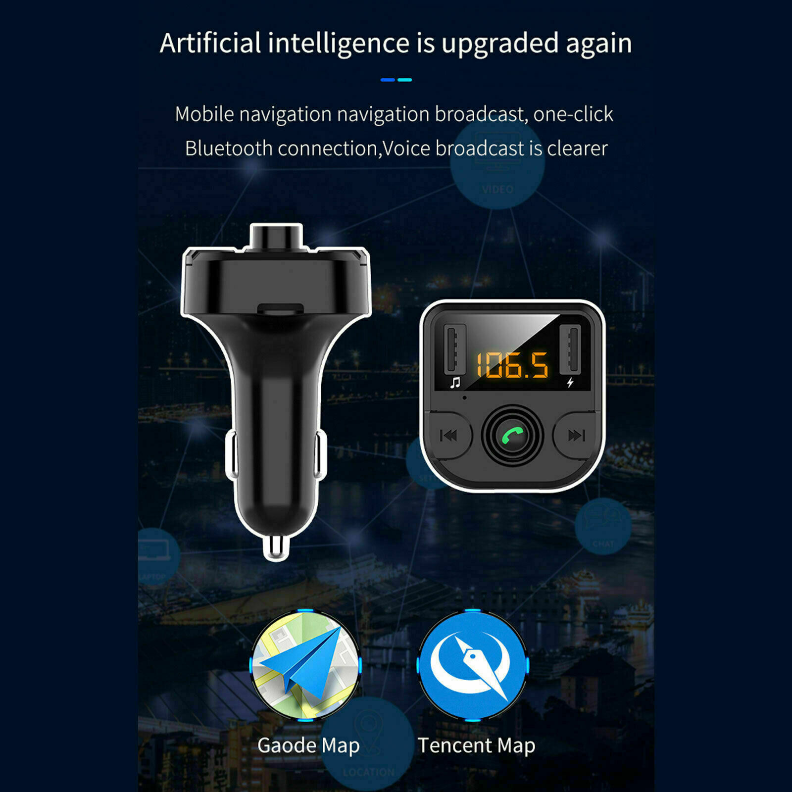 Bluetooth Car Wireless FM Transmitter MP3 Player Hands Free Radio 2 USB Charger - Fresh Stock Dated December 2025