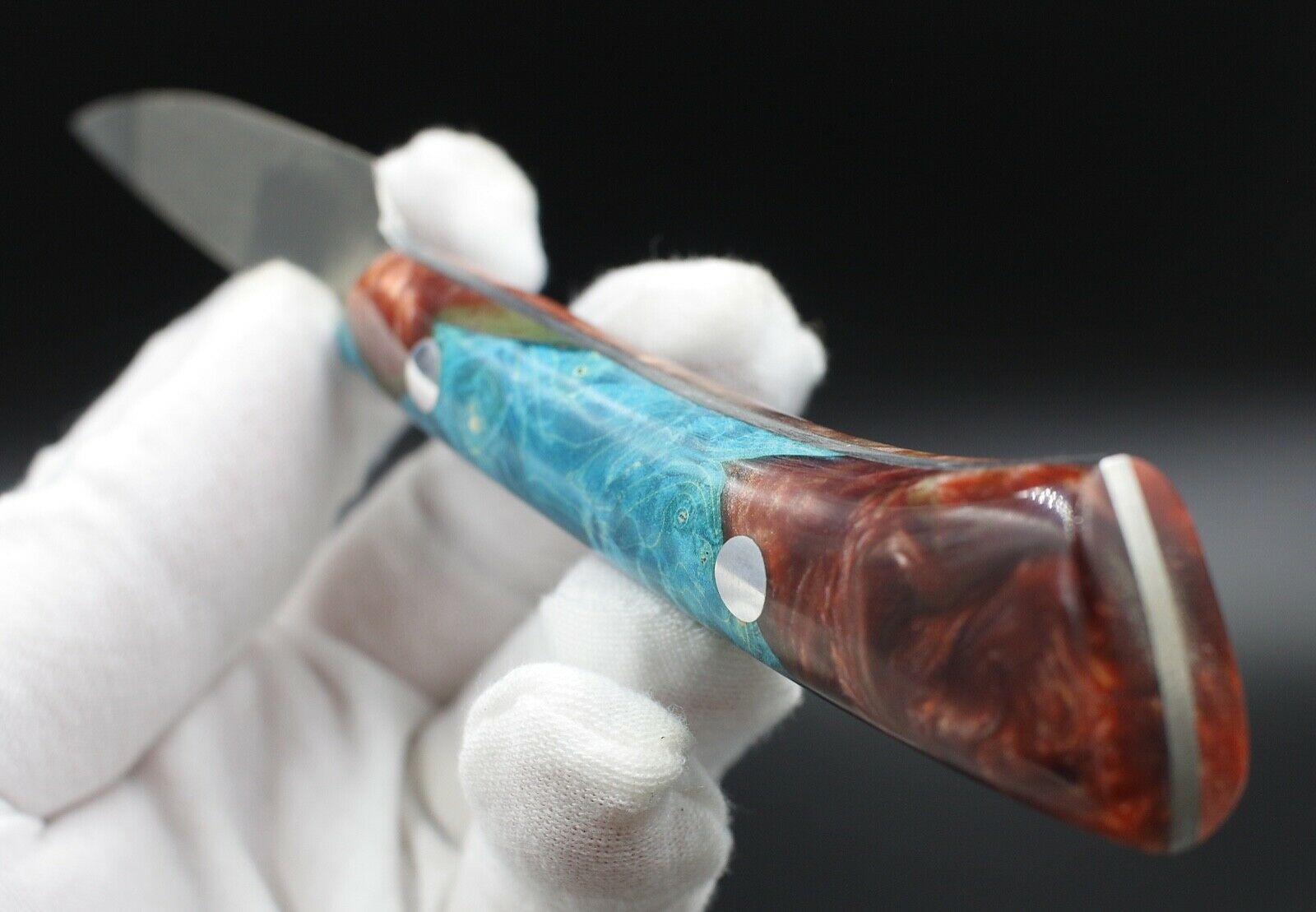 Blue Lagoon Paring - USA Made Custom Knives ELMAX Stainless Steel Custom Handle - Fresh Stock Dated January 2026