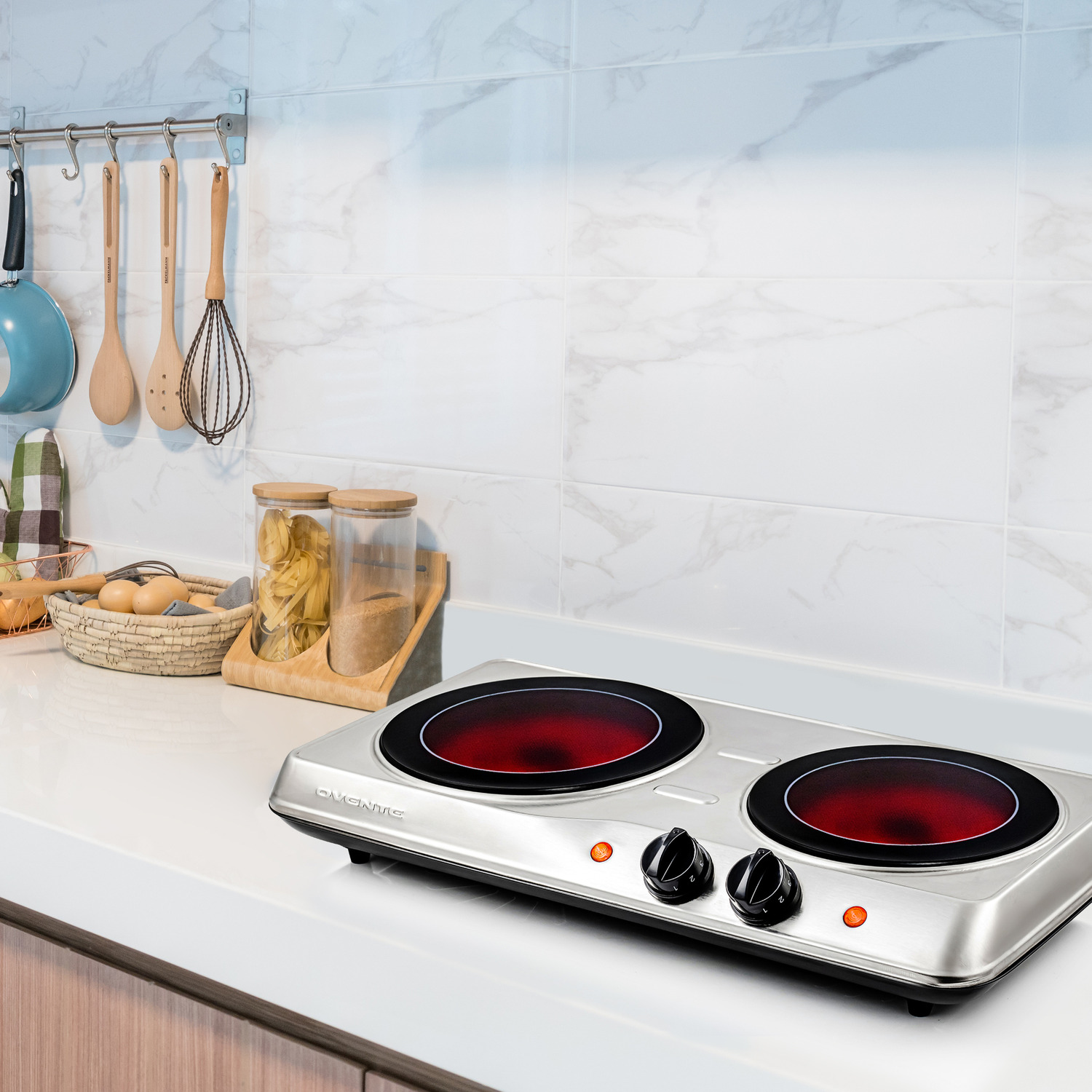 Hot Plate Double Infrared Burner Ceramic Glass Portable Stove Travel Electric - Fresh Stock Dated February 2026