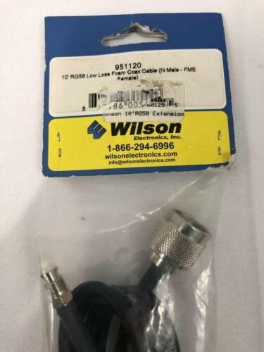 Wilson Electronics 951120 Low Loss N-Male to FME-Female Foam 10' RG58 Coax Cable - Fresh Stock Dated December 2025
