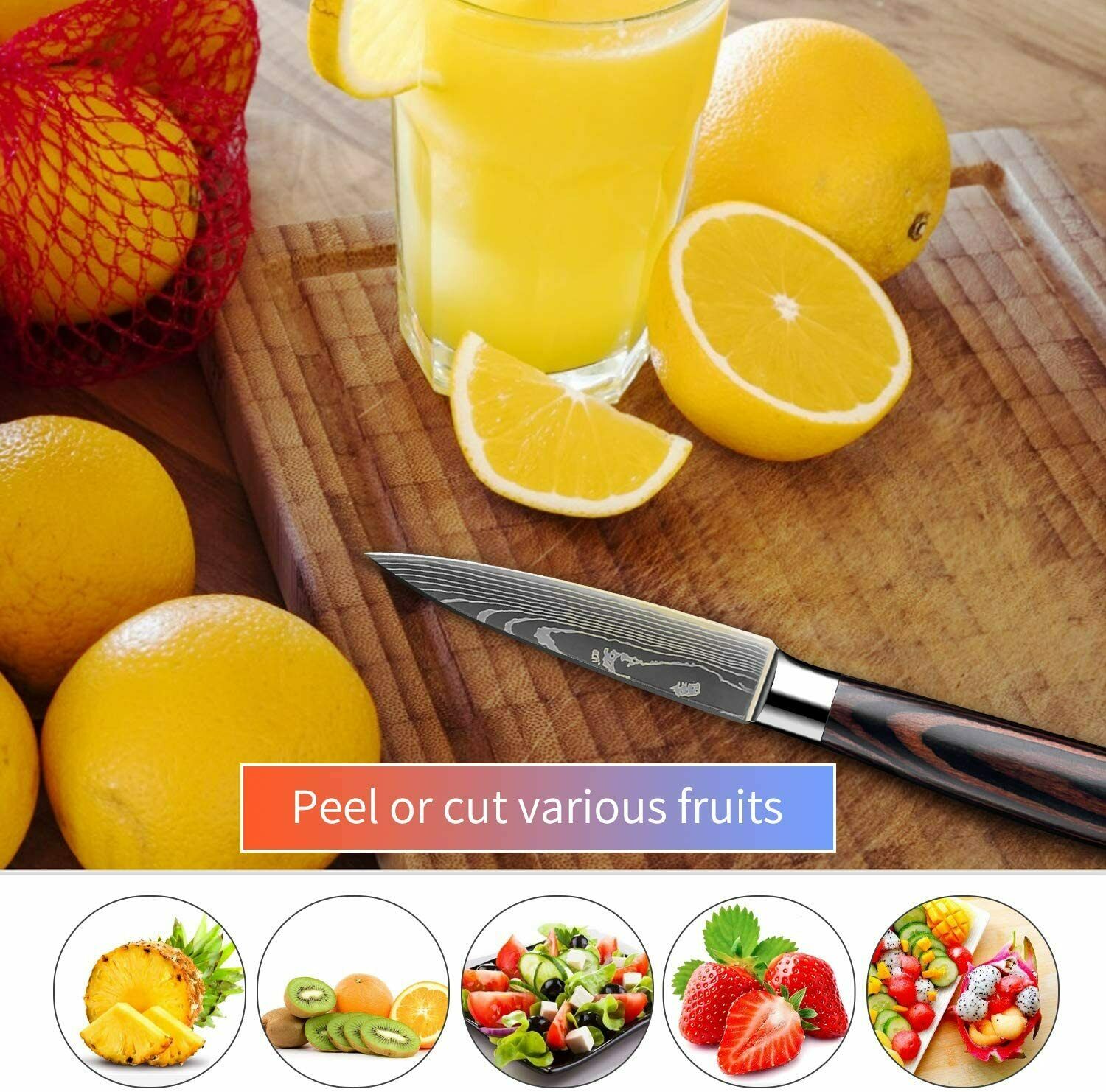 3.5'' Paring Knife Japanese Damascus Style Stainless Steel Kitchen Chef's Knife - Fresh Stock Dated January 2026