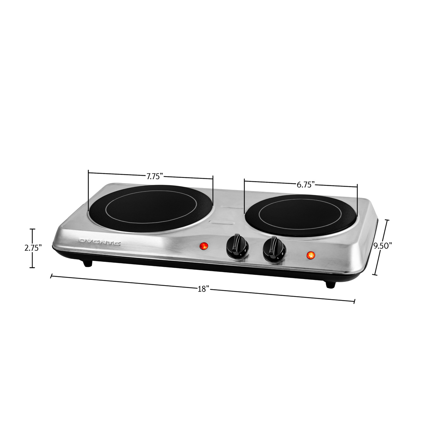 Hot Plate Double Infrared Burner Ceramic Glass Portable Stove Travel Electric - Fresh Stock Dated February 2026