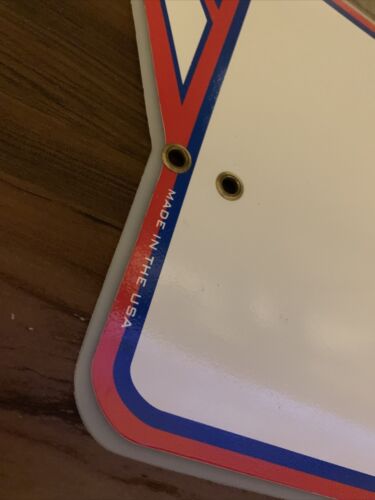 NOS Rare JMC Racing OLD SCHOOL BMX NUMBER PLATE - WHITE /RED /BLUE TRIM - Fresh Stock Dated December 2025