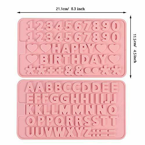 2 Pack Silicone Letter Mold and Number Chocolate Molds with Happy Birthday Ca... - Fresh Stock Dated February 2026