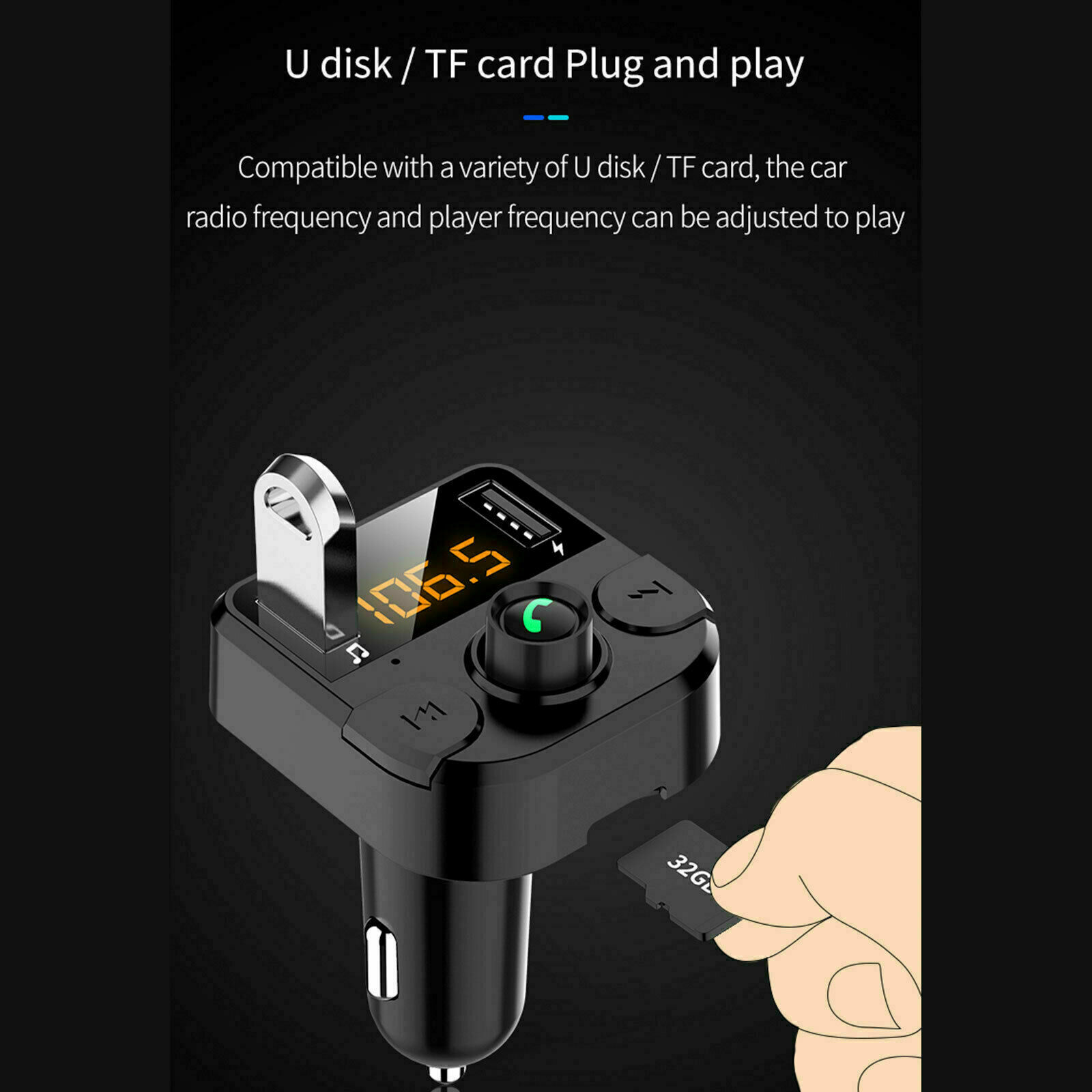 Bluetooth Car Wireless FM Transmitter MP3 Player Hands Free Radio 2 USB Charger - Fresh Stock Dated December 2025