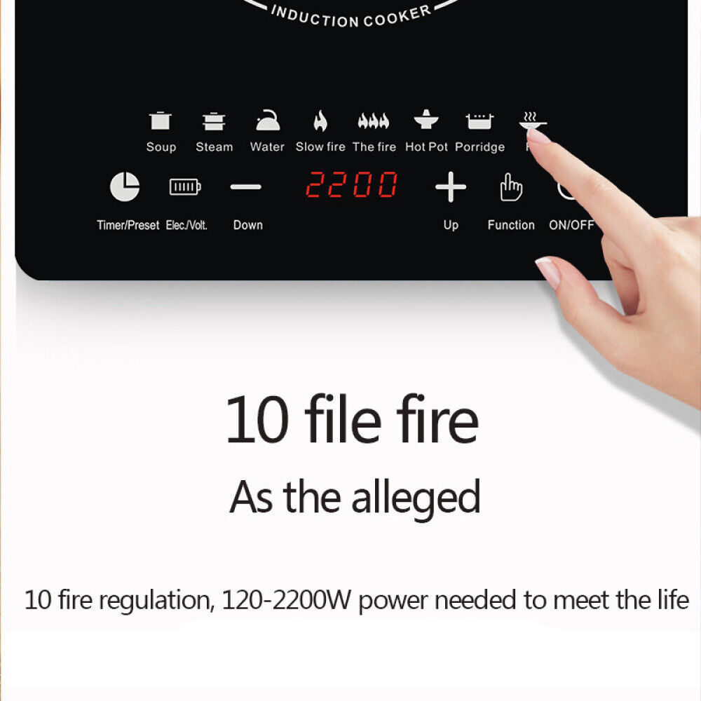 Electric Induction Cooker 2200W Cook Plate Intelligent Pot Stove Cooktop Burner - Fresh Stock Dated February 2026