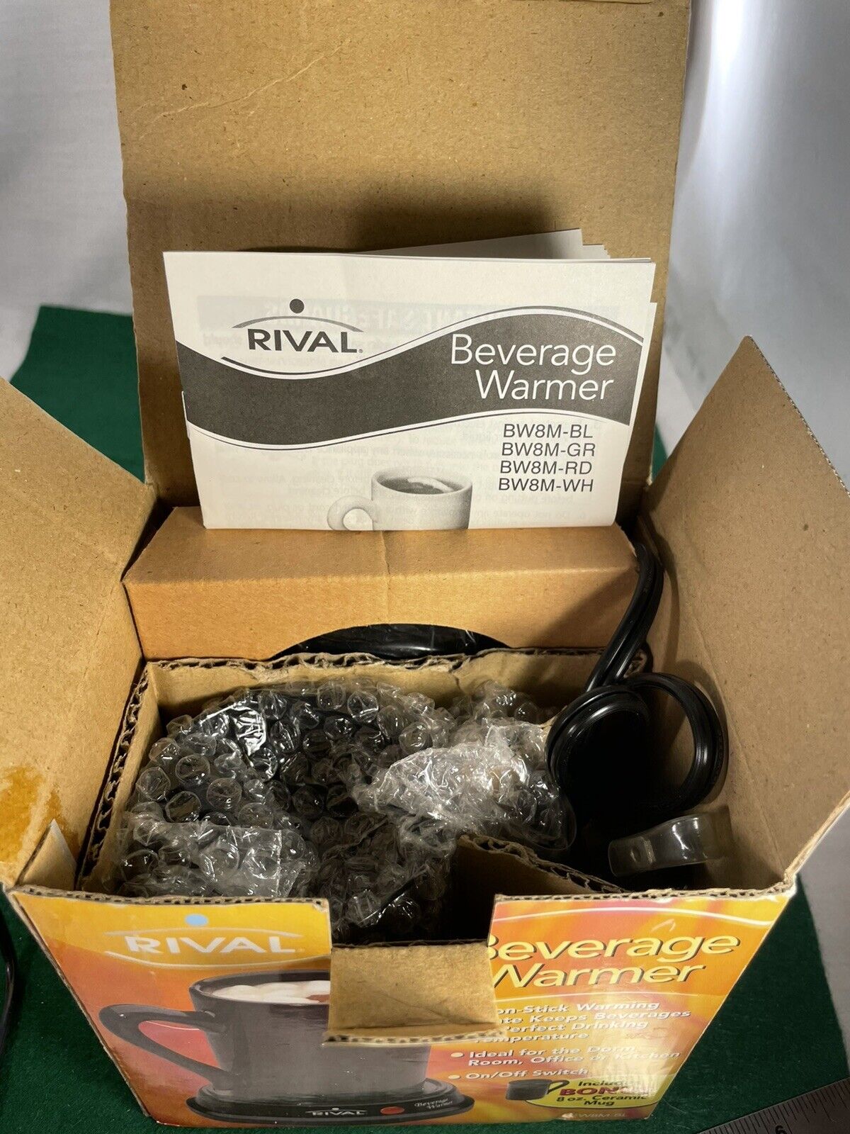 Rival Beverage Warmer with Bonus Ceramic 8oz Black Mug Cup Brand New in Box - Fresh Stock Dated February 2026
