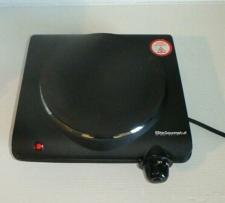ELITE GOURMET Electric Burner Portable Hot Plate Dorm RV Travel Countertop /NOB - Fresh Stock Dated February 2026