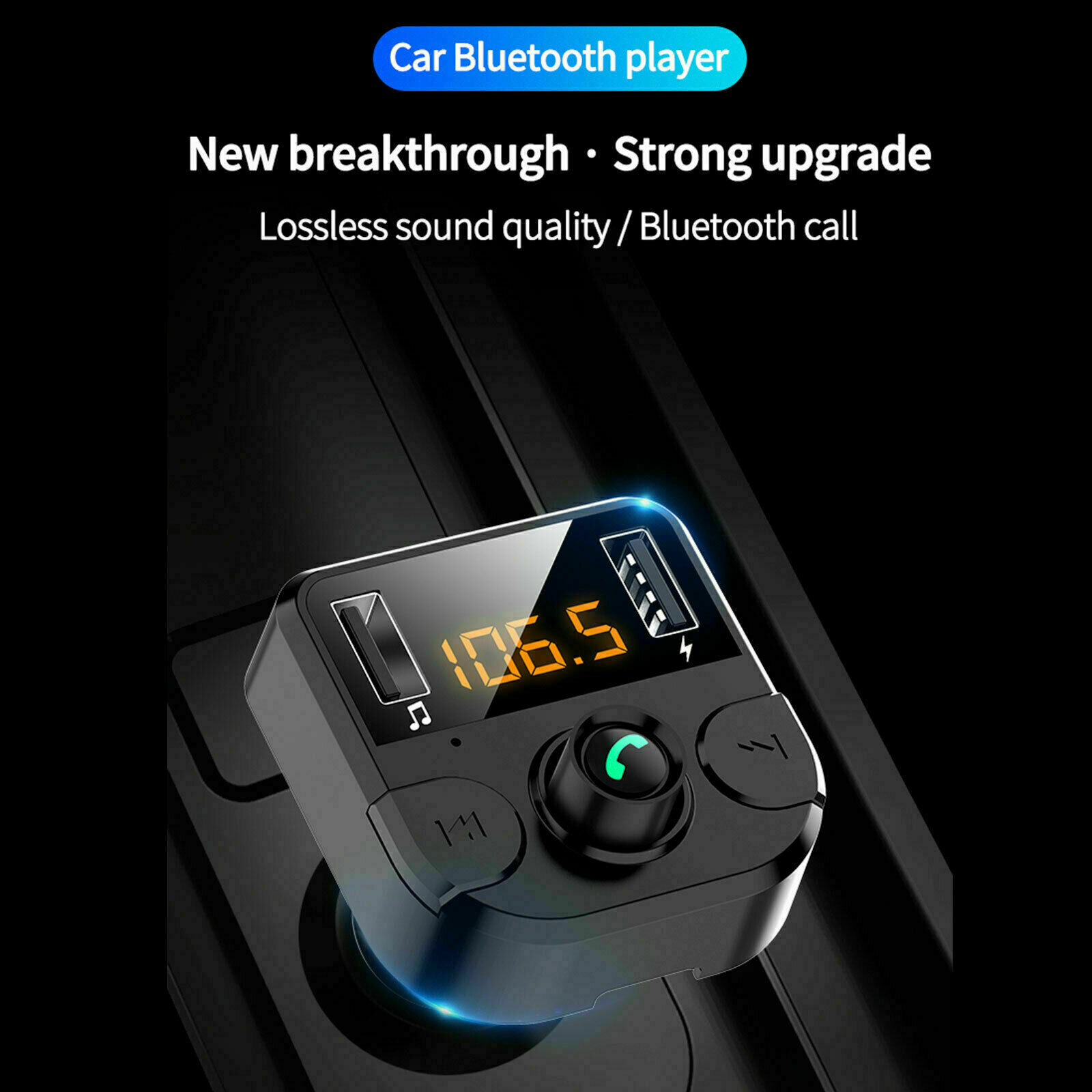 Bluetooth Car Wireless FM Transmitter MP3 Player Hands Free Radio 2 USB Charger - Fresh Stock Dated December 2025