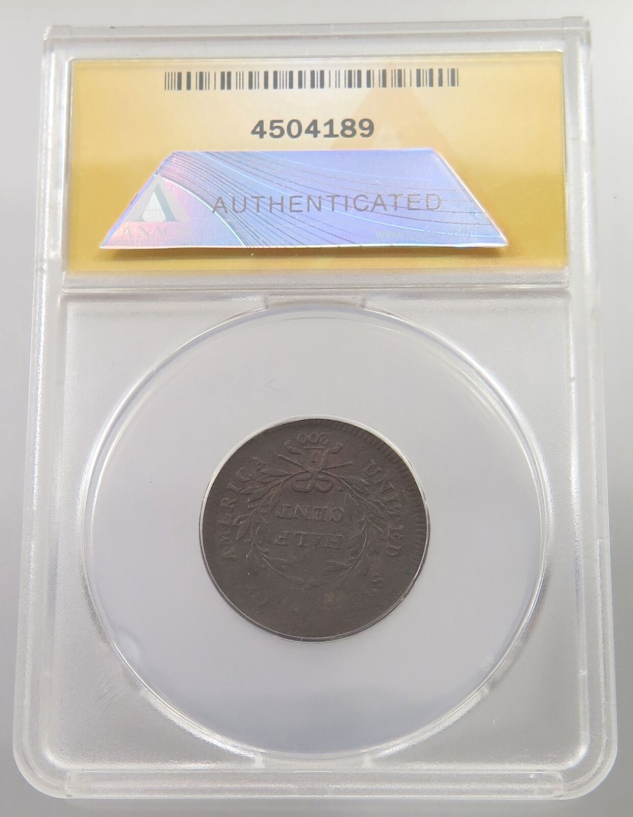 UNITED STATES HALF CENT 1795 PLAIN EDGE C-6A GRADED #p54 103 - Fresh Stock Dated December 2025