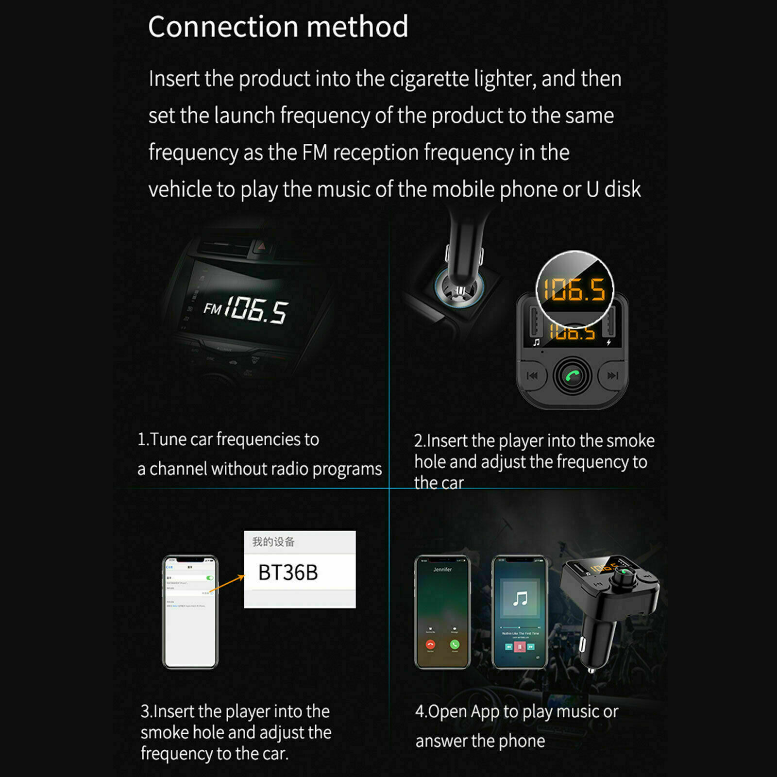 Bluetooth Car Wireless FM Transmitter MP3 Player Hands Free Radio 2 USB Charger - Fresh Stock Dated December 2025