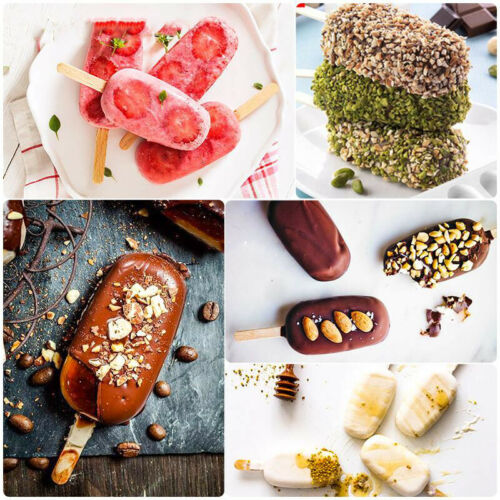 4 Cell Silicon Big Size Ice Cream Mold DIY Frozen Dessert Juice Popsicle Maker - Fresh Stock Dated February 2026