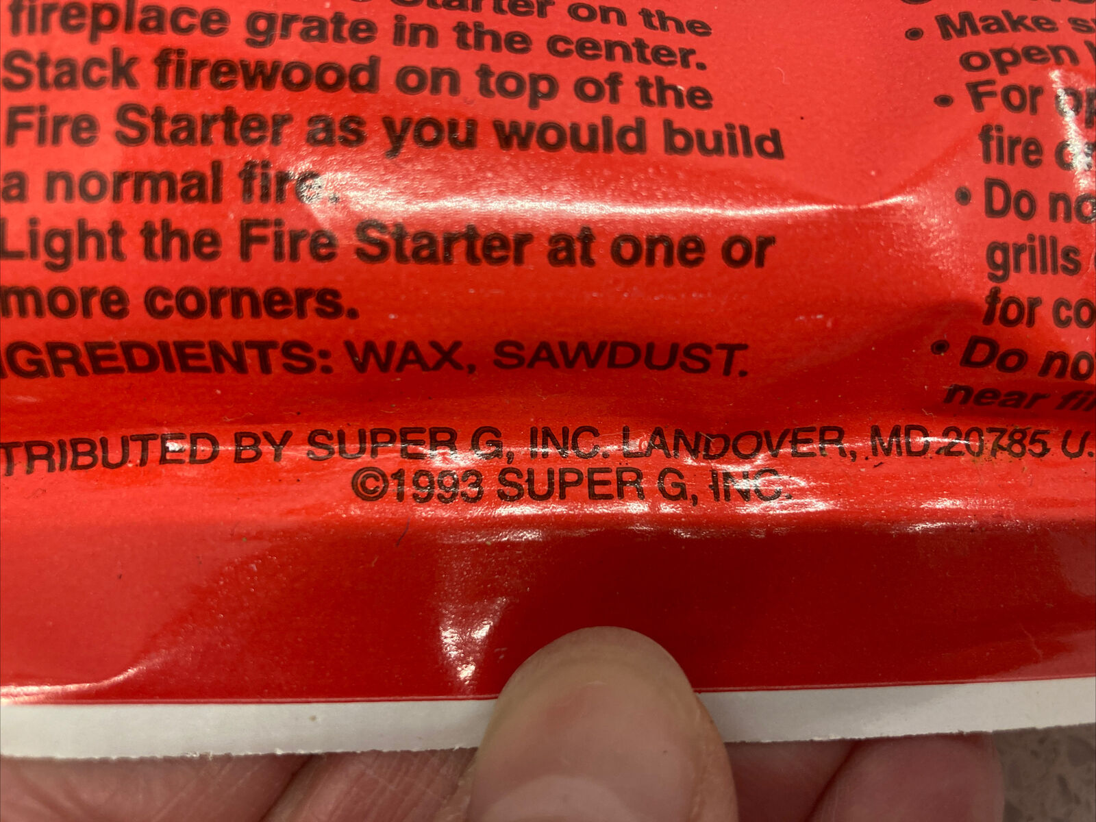 Vtg Super Giant Fire Start Logs 1993 (2) - Fresh Stock Dated January 2026