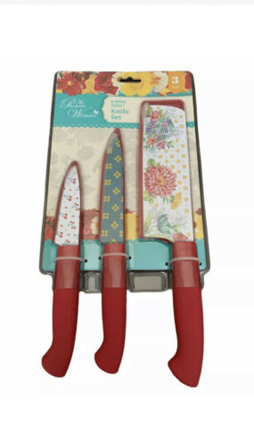 Pioneer Woman Blooming Bouquet 3-Piece Stainless Steel Knife Set - Fresh Stock Dated January 2026