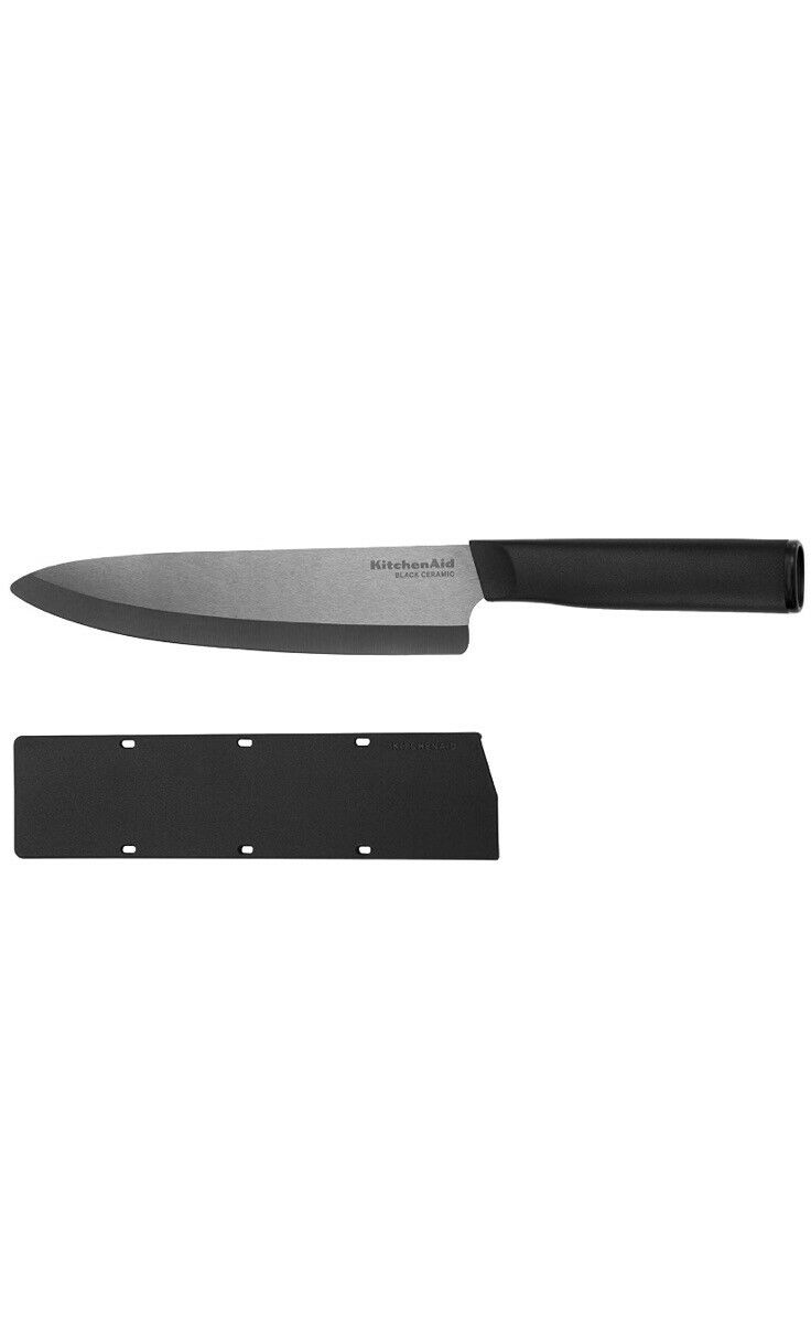 New KitchenAid Black 8 Inch Ceramic Stays Sharp 10 x Longer Chef's Knife - Fresh Stock Dated February 2026