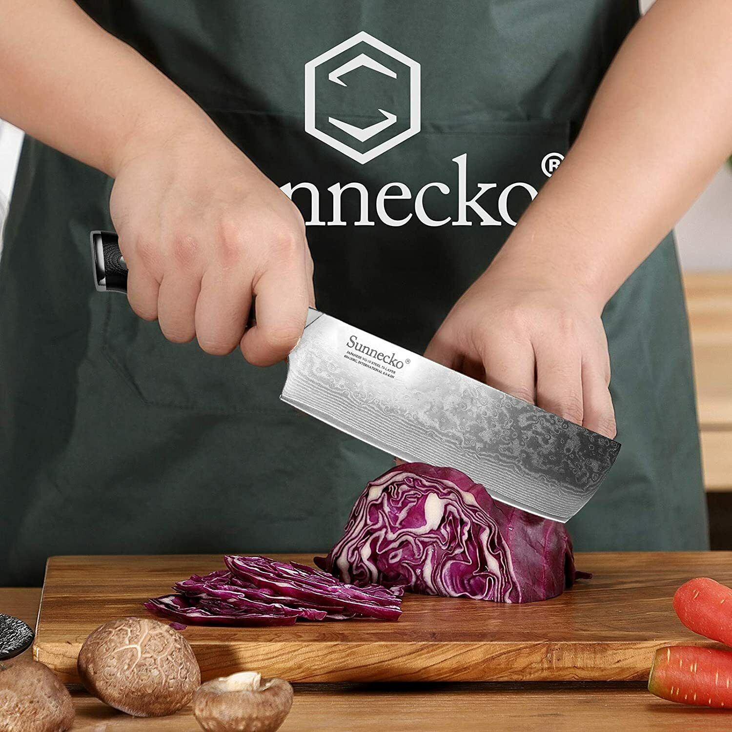 3Pcs Japanese Chef Knife Set Japanese VG10 Damascus Steel Kitchen Nakiri Cutlery - Fresh Stock Dated February 2026