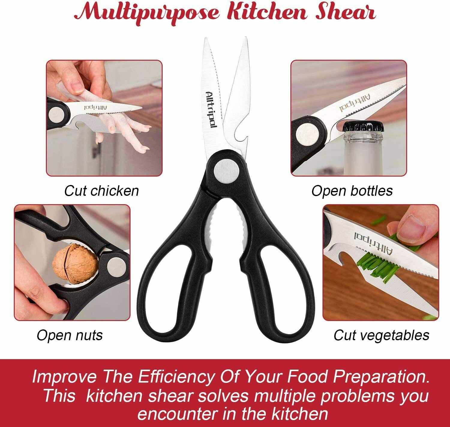 Knife Set, 16-Piece Kitchen Knife Set with Block Wooden German Stainless Steel - Fresh Stock Dated February 2026