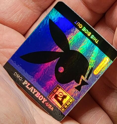 1 HOLO GAME BOY PLAYBOY🐇 (POKEMON BLUE) CARTRIDGE LABEL STICKER DMG-PLAYBOY-USA - Fresh Stock Dated February 2026