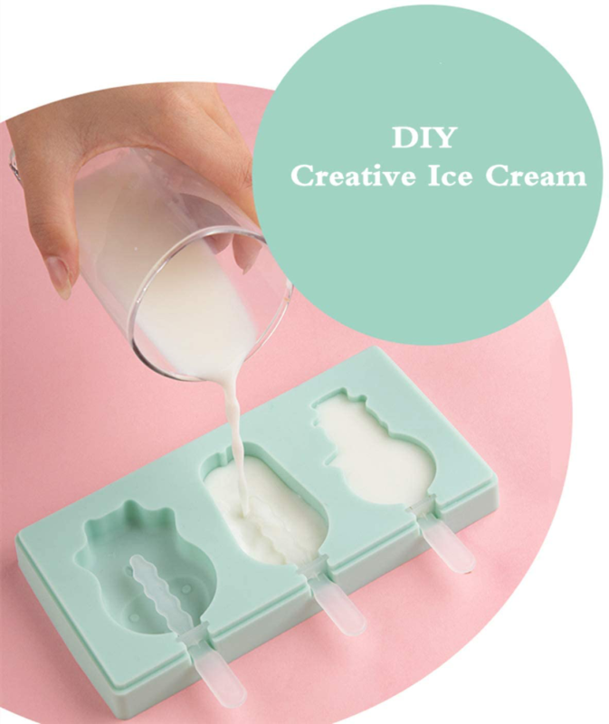 Popsicle Molds Set of 3, SiliconeIce Pop Molds Ice Cream Mold Cake with Lid - Fresh Stock Dated February 2026