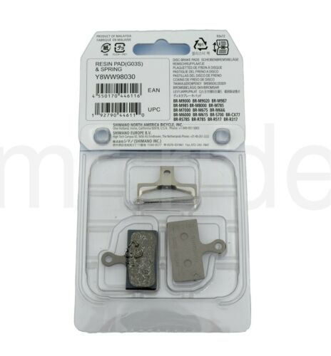 2Pair Shimano Disc Brake Resin Pad G03S w/Spring for XTR XT SLX ALFINE Y8WW98030 - Fresh Stock Dated December 2025