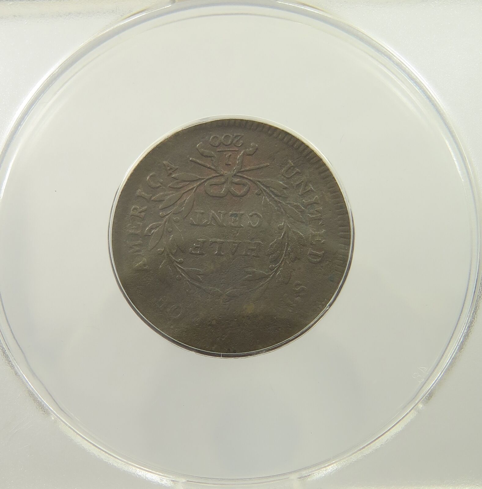 UNITED STATES HALF CENT 1795 PLAIN EDGE C-6A GRADED #p54 103 - Fresh Stock Dated December 2025