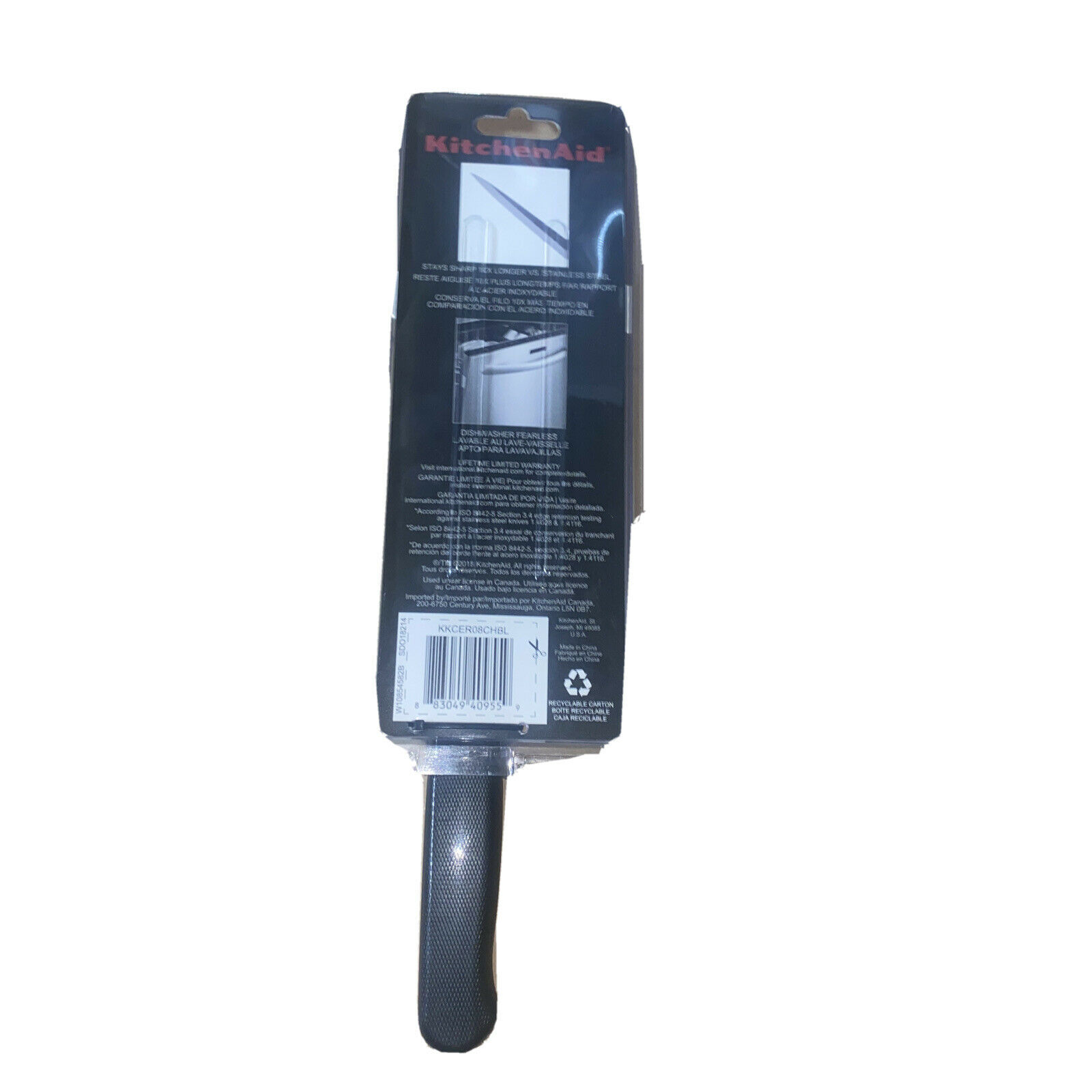 New KitchenAid Black 8 Inch Ceramic Stays Sharp 10 x Longer Chef's Knife - Fresh Stock Dated February 2026