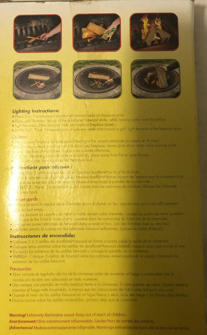 DURAFLAME Fatwood Natural Wood Firestarter 86.4 Cu In (1.42 Dm^3) - Fresh Stock Dated January 2026