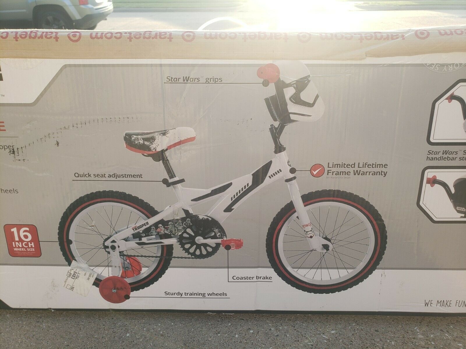 HUFFY Star Wars Storm Trooper Child Bicycle Training Wheels 16 Inch NEW - Fresh Stock Dated January 2026