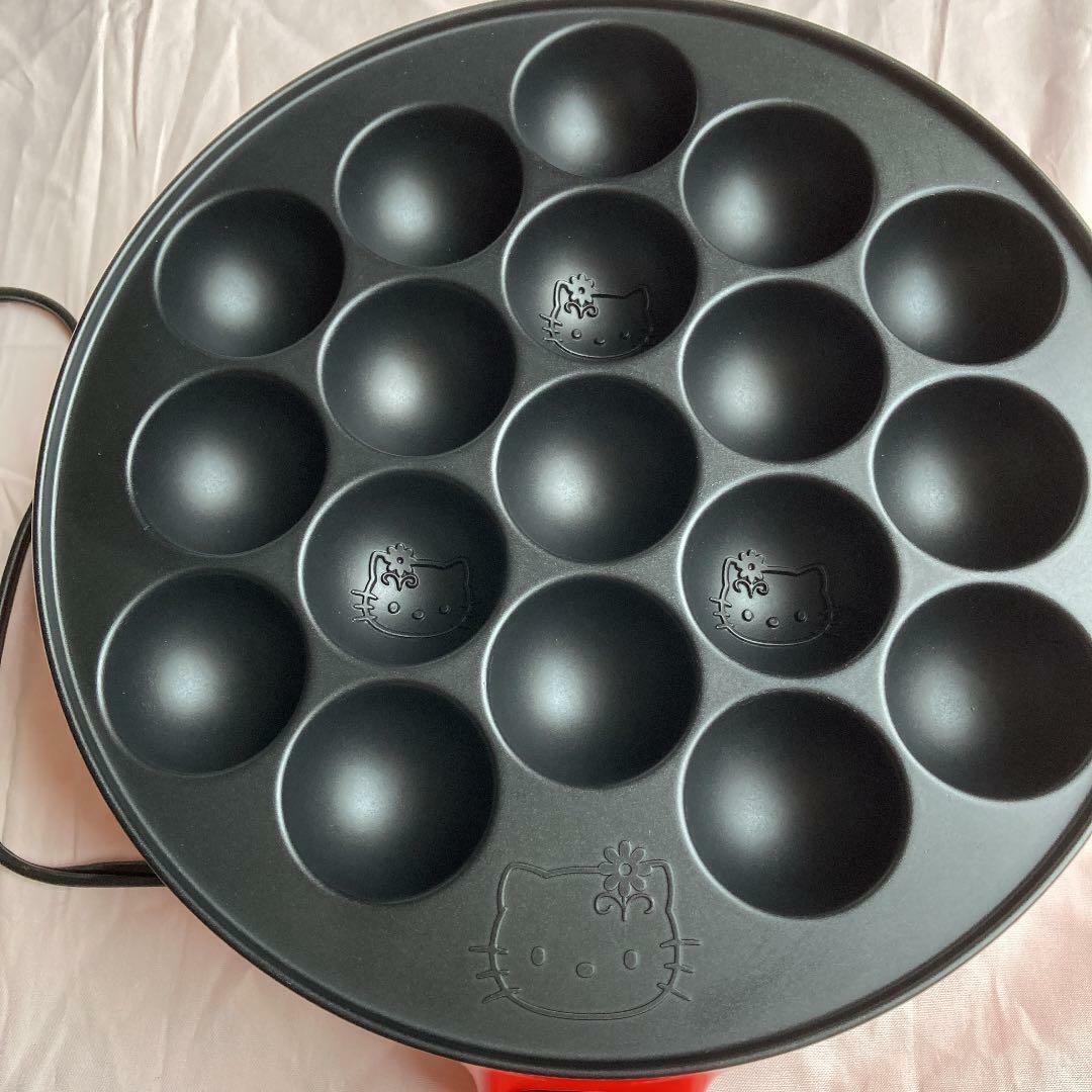 Sanrio Hallo Kitty TAKOYAKI Maker Grill Fluorine processing 18Hole JAPAN Express - Fresh Stock Dated February 2026