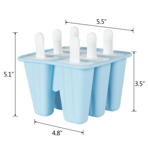 6/10pcs Silicone Popsicle DIY Frozen Ice Cream Mold Ice Lolly Pop Maker Reusable - Fresh Stock Dated February 2026