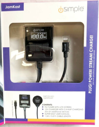 NEW iSimple ISFM75 JamKast FM Transmitter for Select Apple Devices 6330sw 2018 - Fresh Stock Dated December 2025
