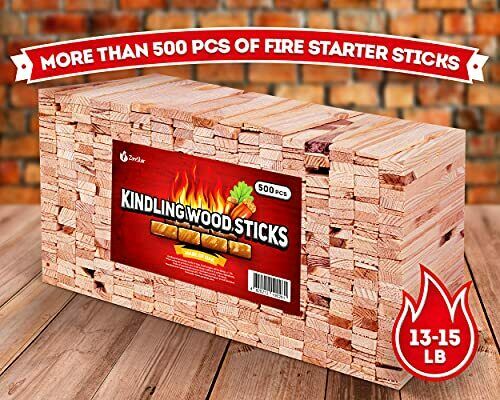 Kindling Wood 500 pc Better Than Fatwood Fire Starter Sticks - for Indoor and - Fresh Stock Dated December 2025
