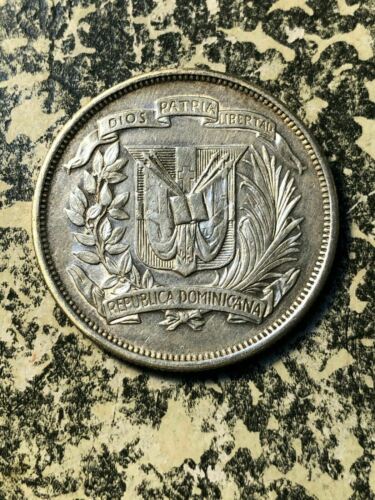 1947 Dominican Republic 1/2 Peso Lot#JM1770 Silver! Low Mintage! Nice! - Fresh Stock Dated December 2025