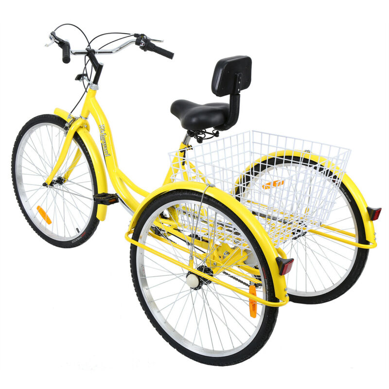 26“ 7 Speed Unisex Adult 3-Wheel Tricycle Trike Bicycle Bike Cruise For Shopping - Fresh Stock Dated December 2025