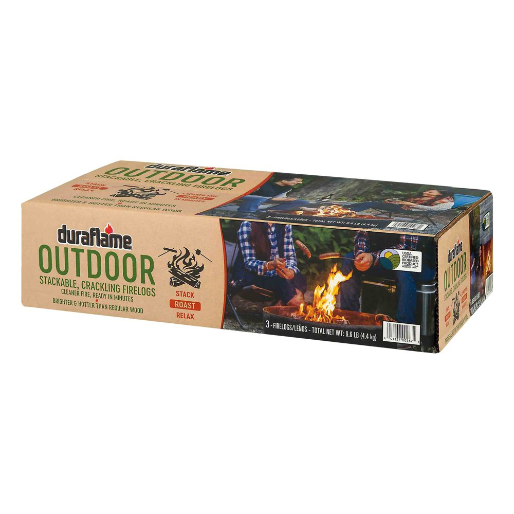 Outdoor Roasting Firelogs, Box of 3 Logs for 1 Crackling Campfire - Fresh Stock Dated January 2026